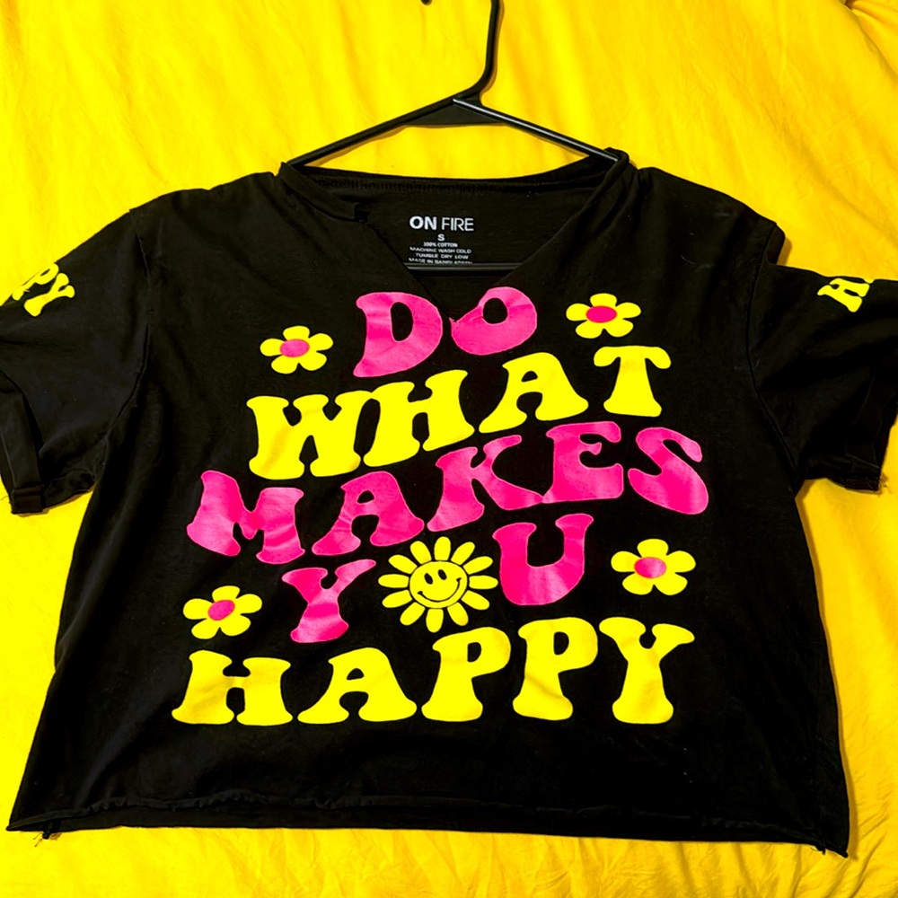 Do what makes you happy cropped tee